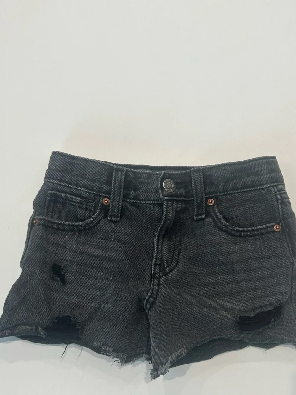 Old Navy Black Distressed Denim Kids Shorts